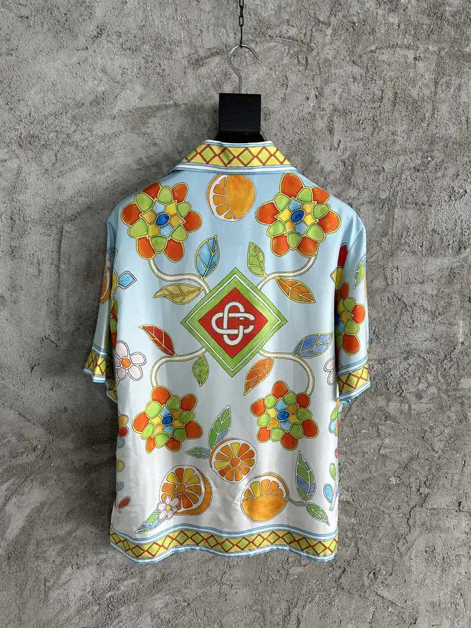 CASABLANCA 2024SS Sunflower Print Silk Short Sleeve Shirt