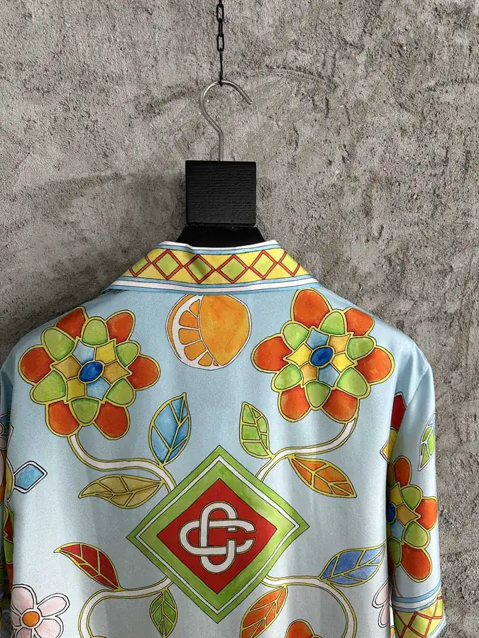 CASABLANCA 2024SS Sunflower Print Silk Short Sleeve Shirt