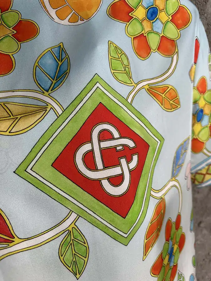 CASABLANCA 2024SS Sunflower Print Silk Short Sleeve Shirt