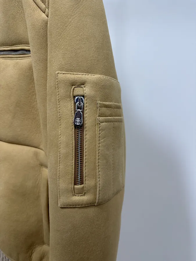 Brunello Cucinelli Vintage Leather and Fur Jacket