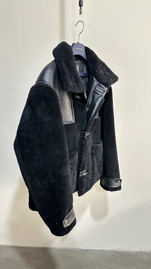 Hermes Men's New Autumn 2023 16W Black Grained Calfskin Jacket