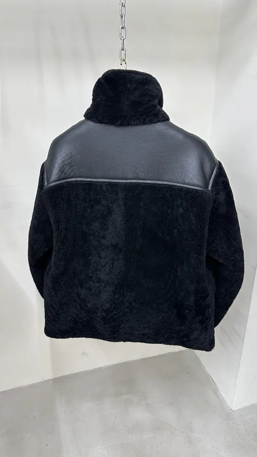 Hermes Men's New Autumn 2023 16W Black Grained Calfskin Jacket