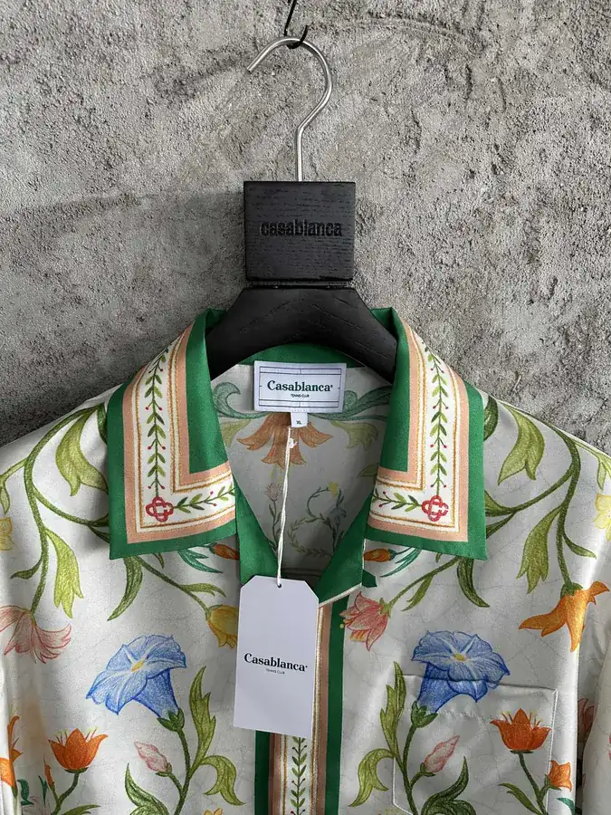 Casablanca 2023SS Floral Print Silk Short Sleeve Shirt