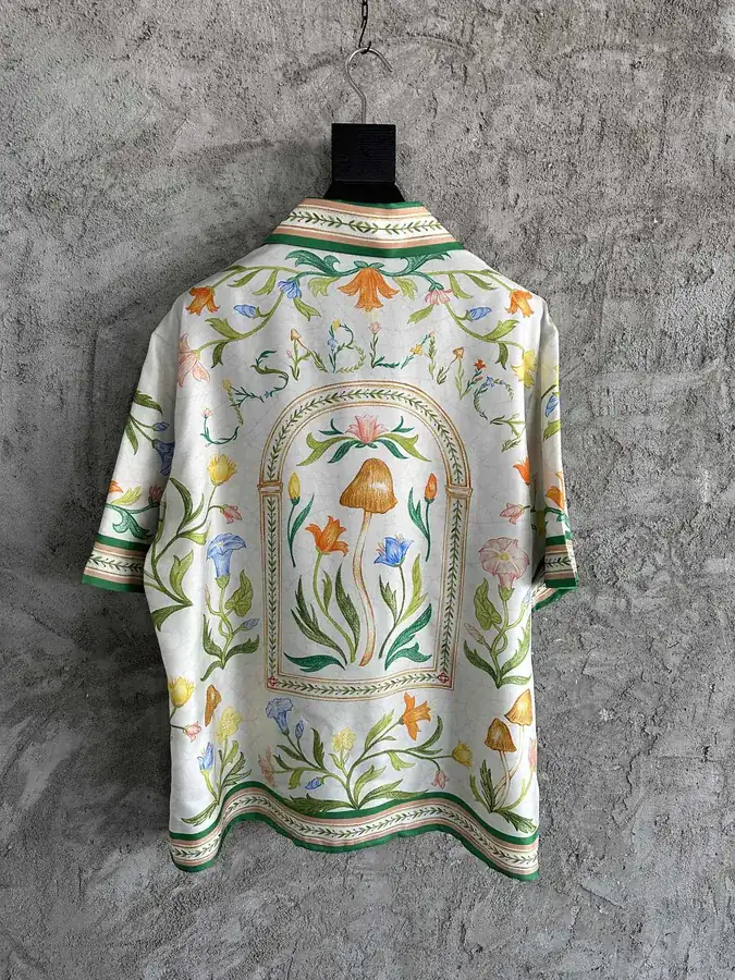 Casablanca 2023SS Floral Print Silk Short Sleeve Shirt