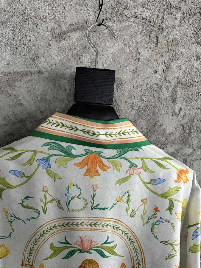 Casablanca 2023SS Floral Print Silk Short Sleeve Shirt