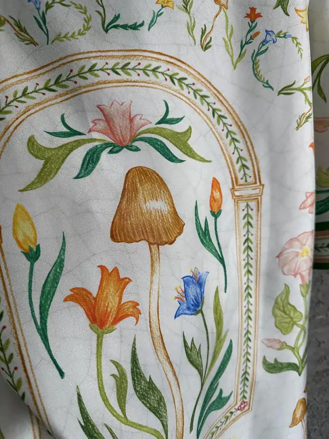 Casablanca 2023SS Floral Print Silk Short Sleeve Shirt