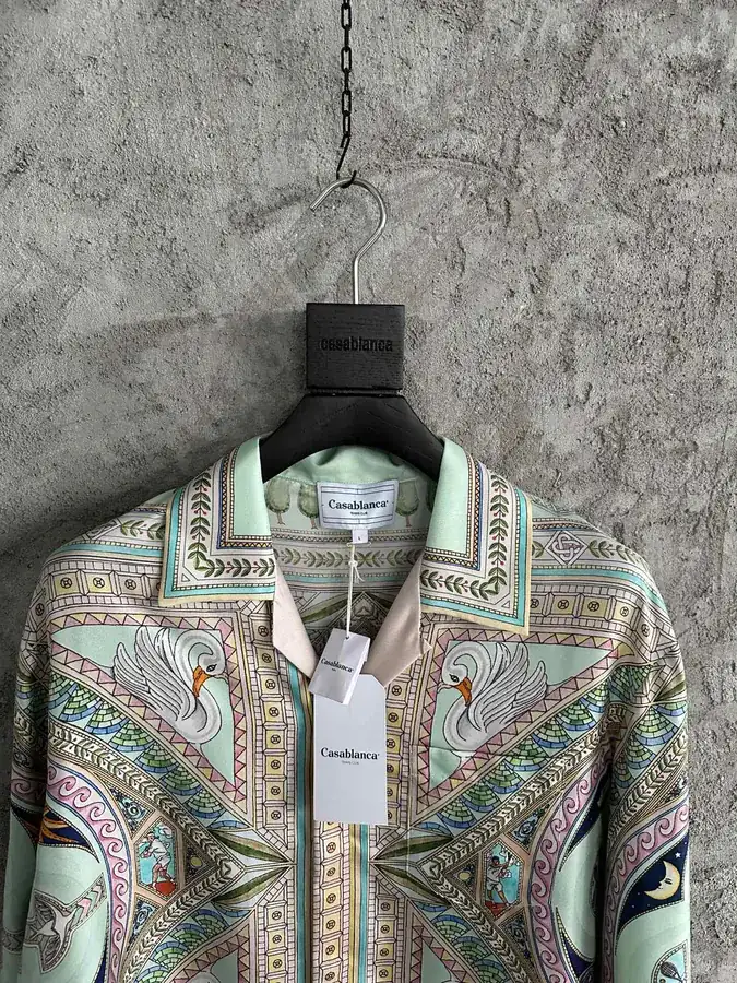 CASABLANCA 2024SS Square Print Silk Long Sleeve Shirt