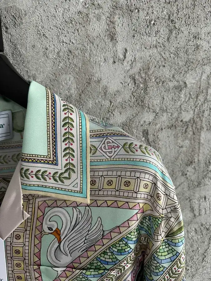 CASABLANCA 2024SS Square Print Silk Long Sleeve Shirt
