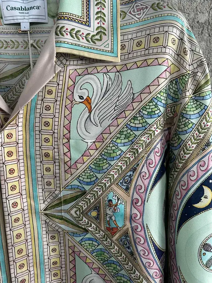 CASABLANCA 2024SS Square Print Silk Long Sleeve Shirt