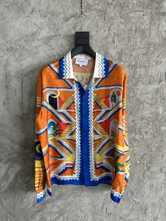 Casablanca 2023SS Silk Shirt with Tiered Pattern