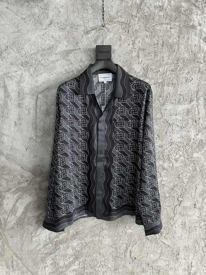 Casablanca 2024SS Heart Pattern Silk Long Sleeve Shirt