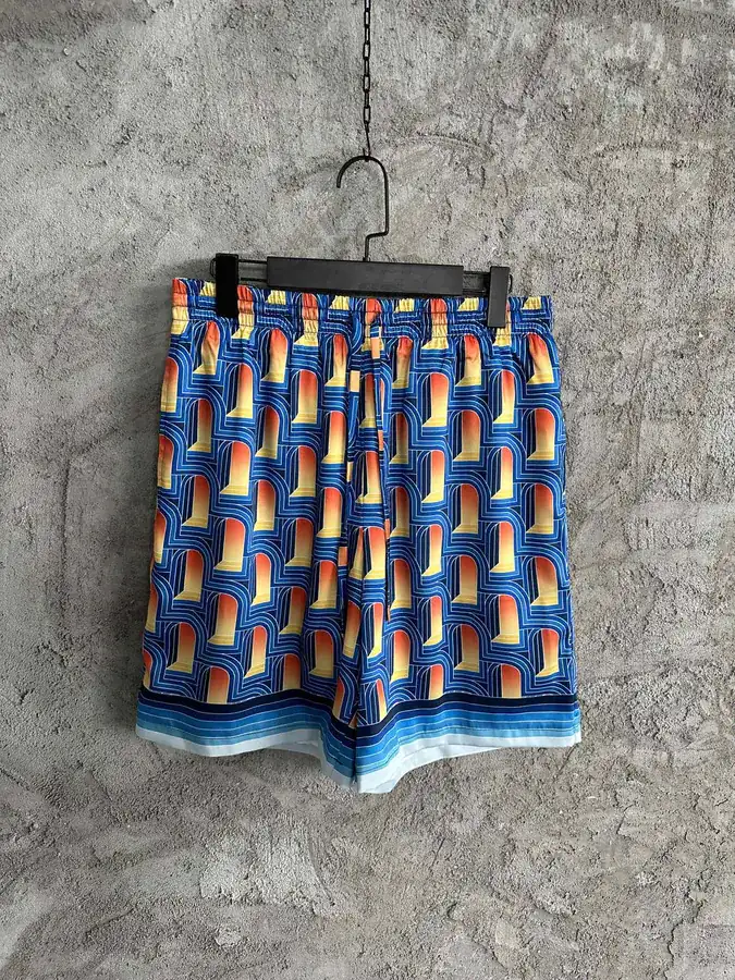 Casablanca 2023SS Curved Pattern Silk Shorts