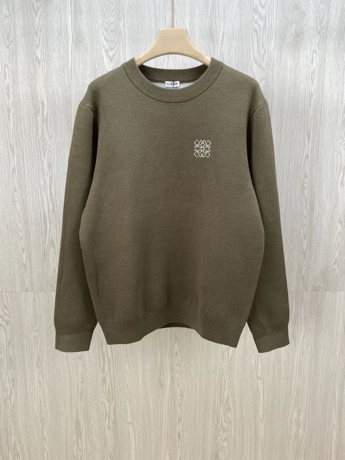 LW Gold Brown Camel Classic Logo Couple Sweater