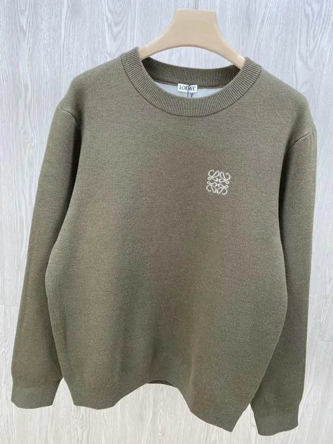 LW Gold Brown Camel Classic Logo Couple Sweater