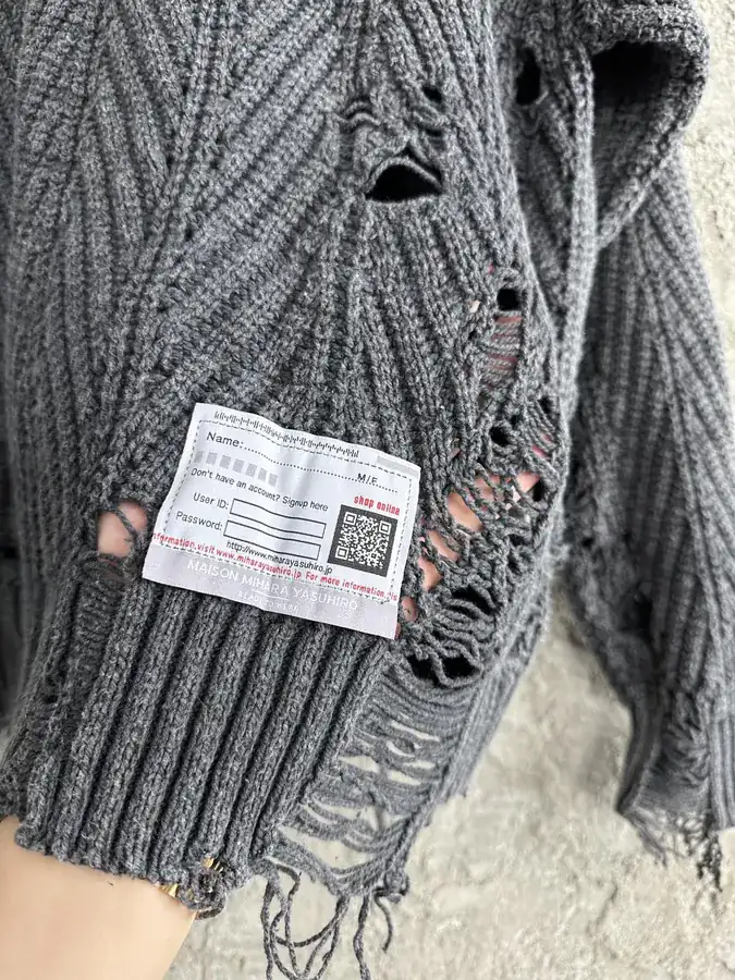 Maison MIHARA YASUHIRO 2024SS Handmade Ripped Sweater