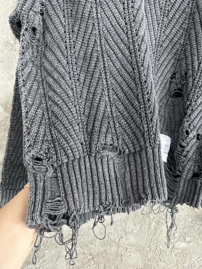Maison MIHARA YASUHIRO 2024SS Handmade Ripped Sweater