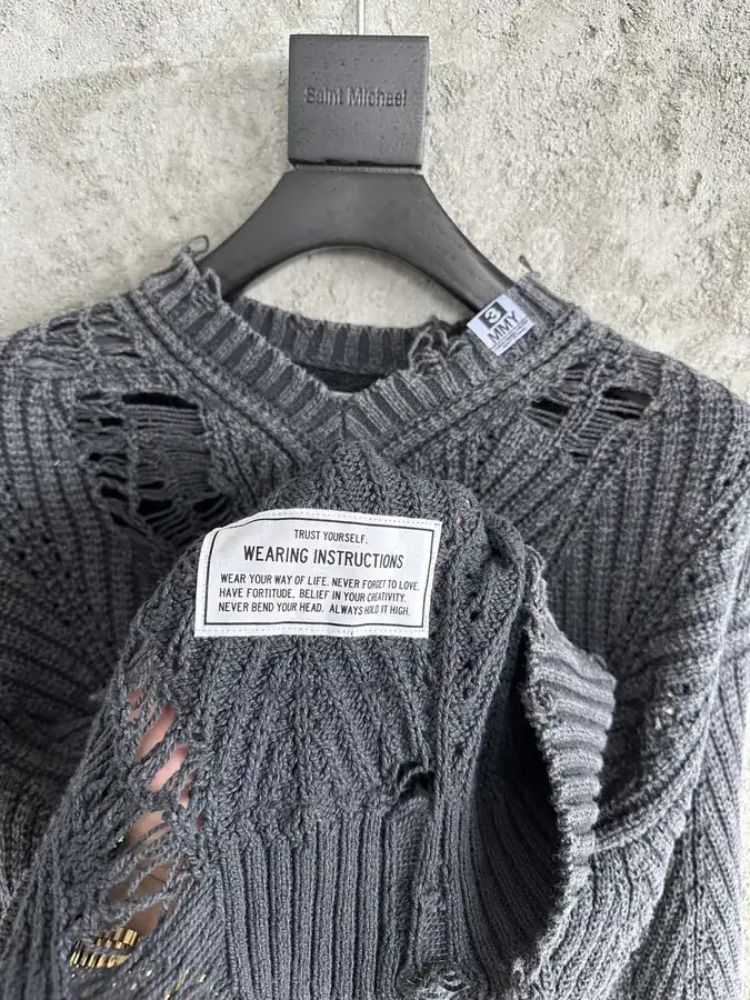 Maison MIHARA YASUHIRO 2024SS Handmade Ripped Sweater