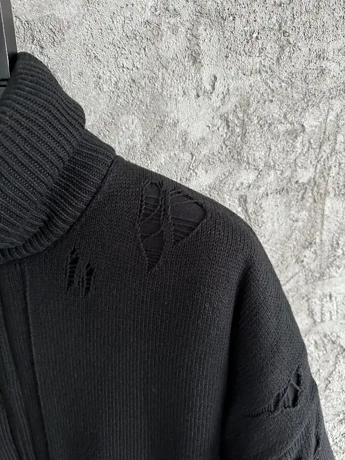 Maison Mihara Yasuhiro 2024ss Handmade Ripped Zipper Cotton Coat