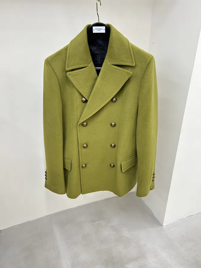 Balmain Autumn Winter Must Have 2023 Double Breasted Oversized Collar High Impact Men's Luxury Wool Coat