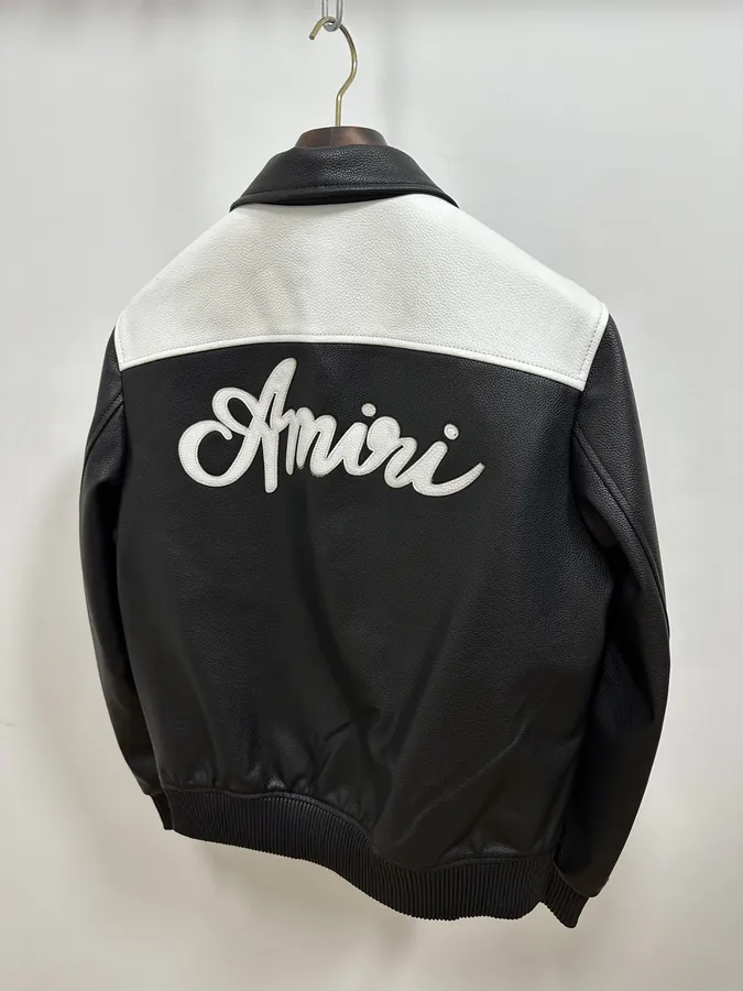 Amiri Baseball Jacket Classic Black and White