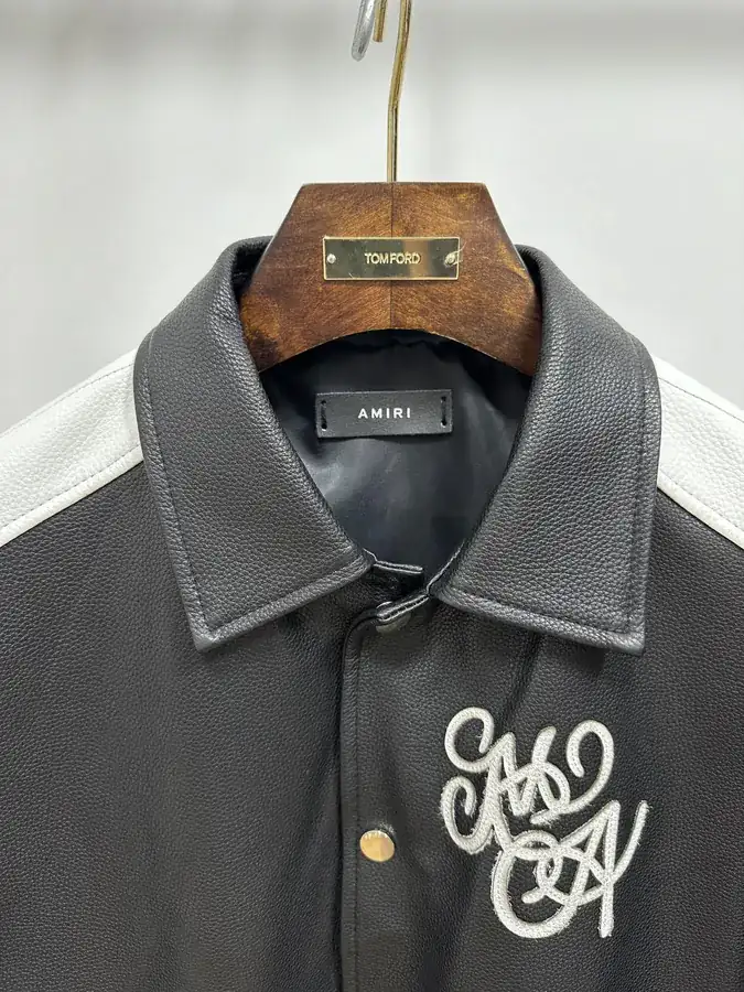 Amiri Baseball Jacket Classic Black and White