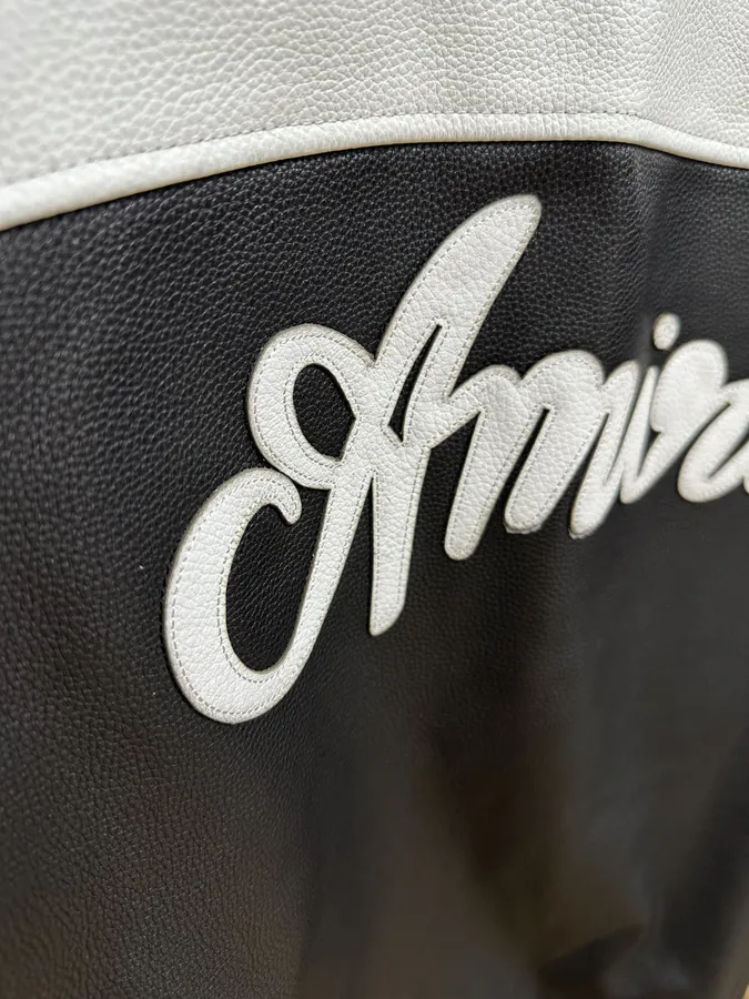 Amiri Baseball Jacket Classic Black and White