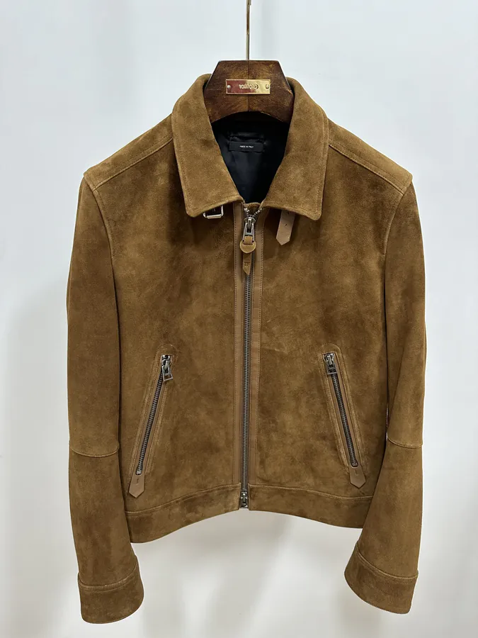 TOM F Autumn Winter New Collection Slim Fit Leather Jacket