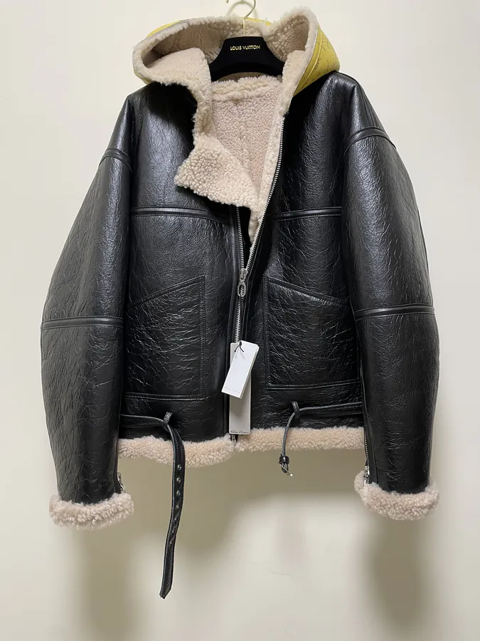 Rick Owens Fur Trimmed Leather Jacket
