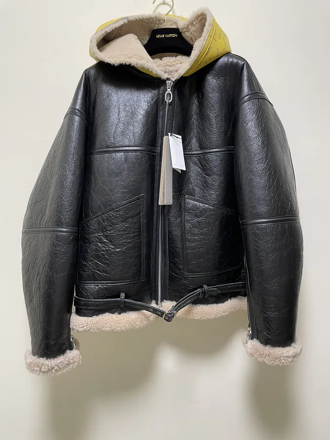 Rick Owens Fur Trimmed Leather Jacket