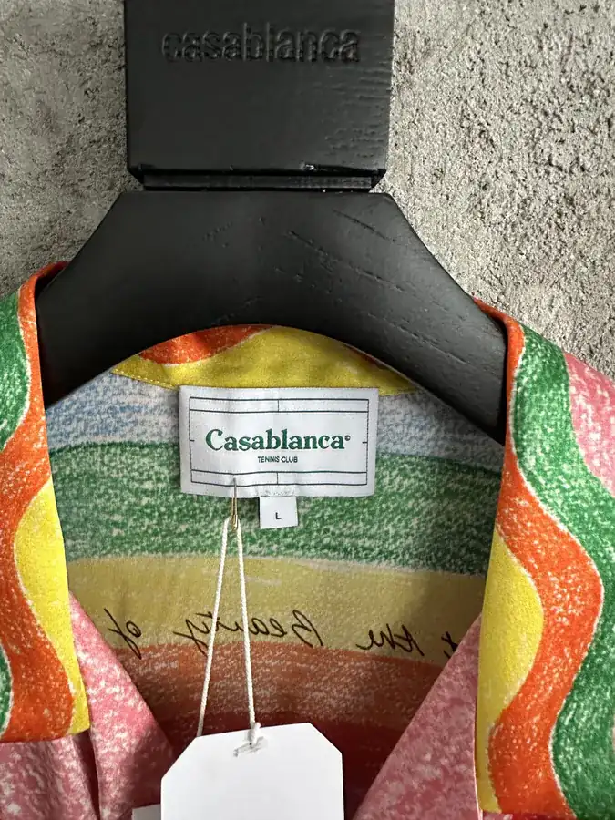 CASABLANCA 2023SS Rainbow Pattern Silk Short Sleeve Shirt