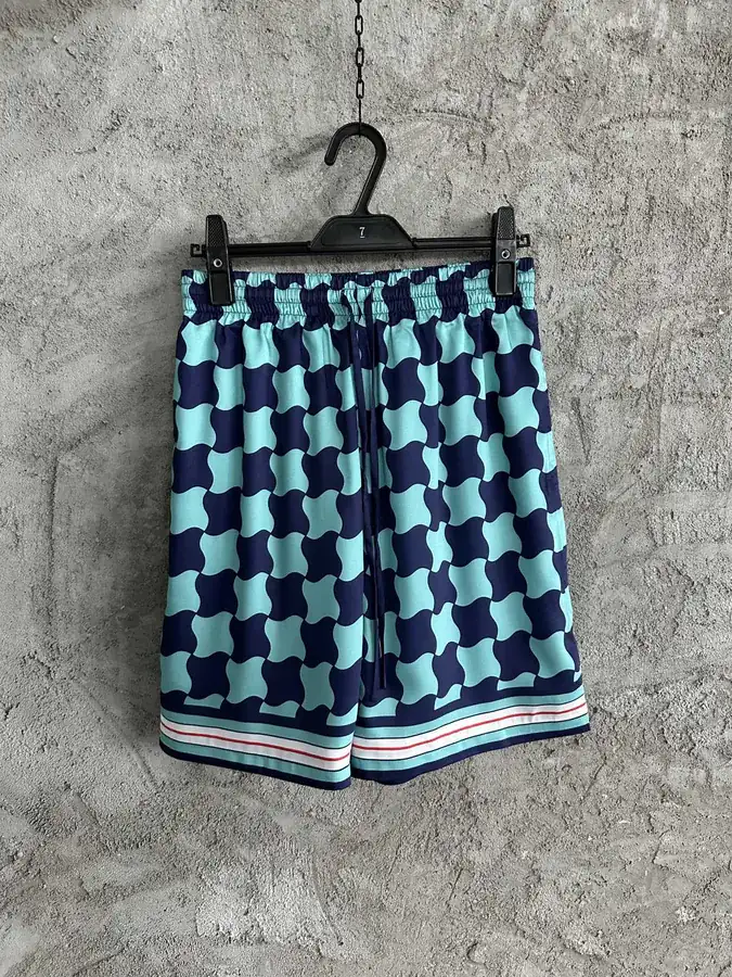 CASABLANCA 2023SS Geometric Print Silk Shorts
