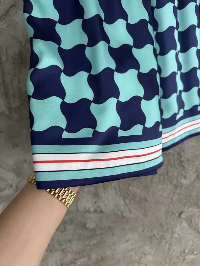 CASABLANCA 2023SS Geometric Print Silk Shorts