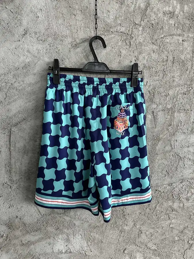 CASABLANCA 2023SS Geometric Print Silk Shorts