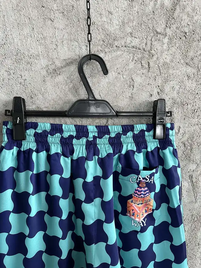 CASABLANCA 2023SS Geometric Print Silk Shorts