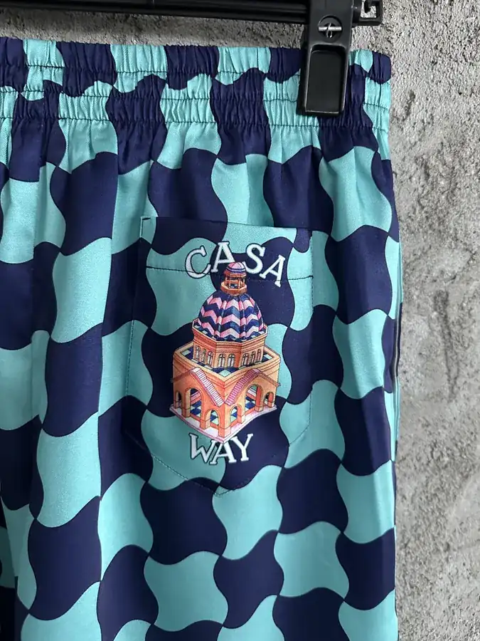 CASABLANCA 2023SS Geometric Print Silk Shorts
