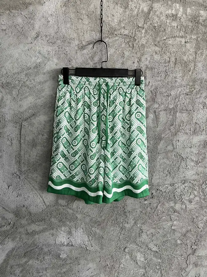 CASABLANCA 2023SS Letter Print Silk Shorts