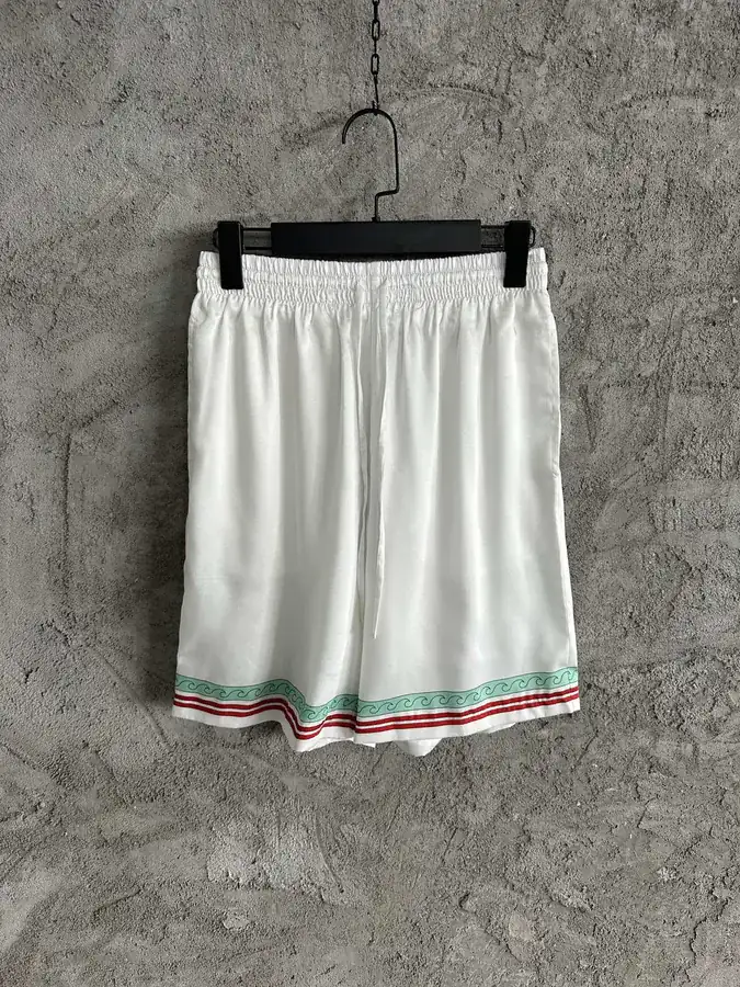 CASABLANCA 2023SS Silk Shorts with Ostrich Pattern