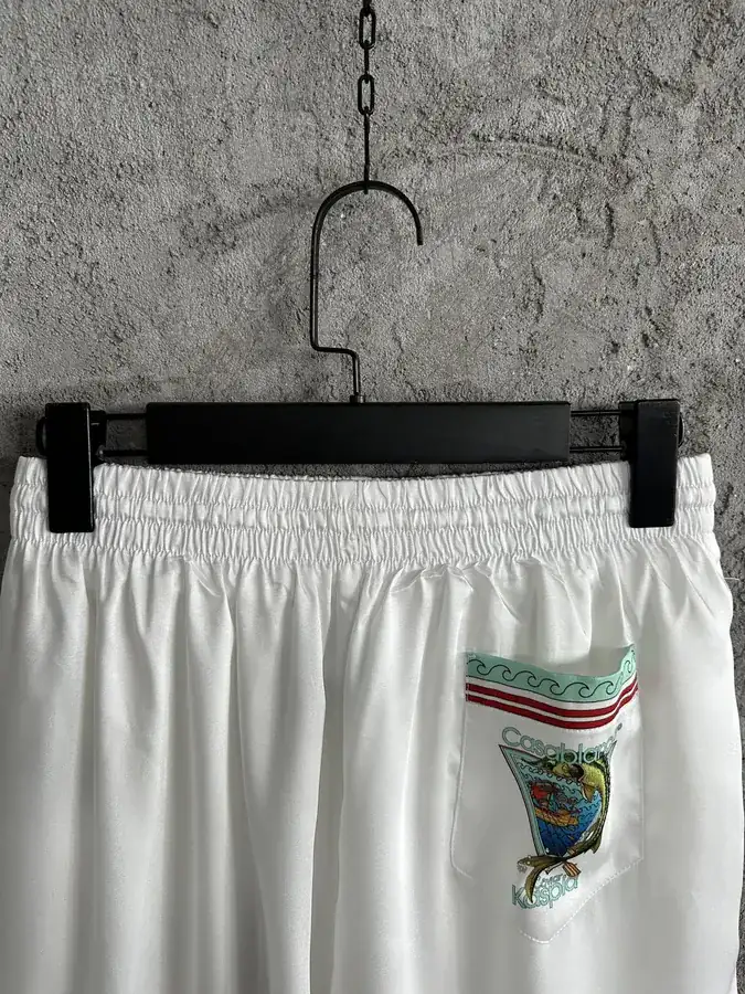 CASABLANCA 2023SS Silk Shorts with Ostrich Pattern