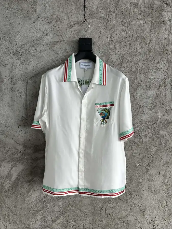 CASABLANCA 2023SS Silk Shirt with Fish Pattern