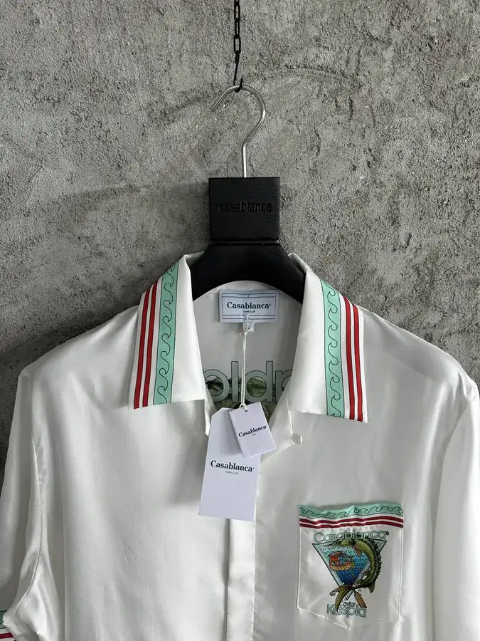 CASABLANCA 2023SS Silk Shirt with Fish Pattern