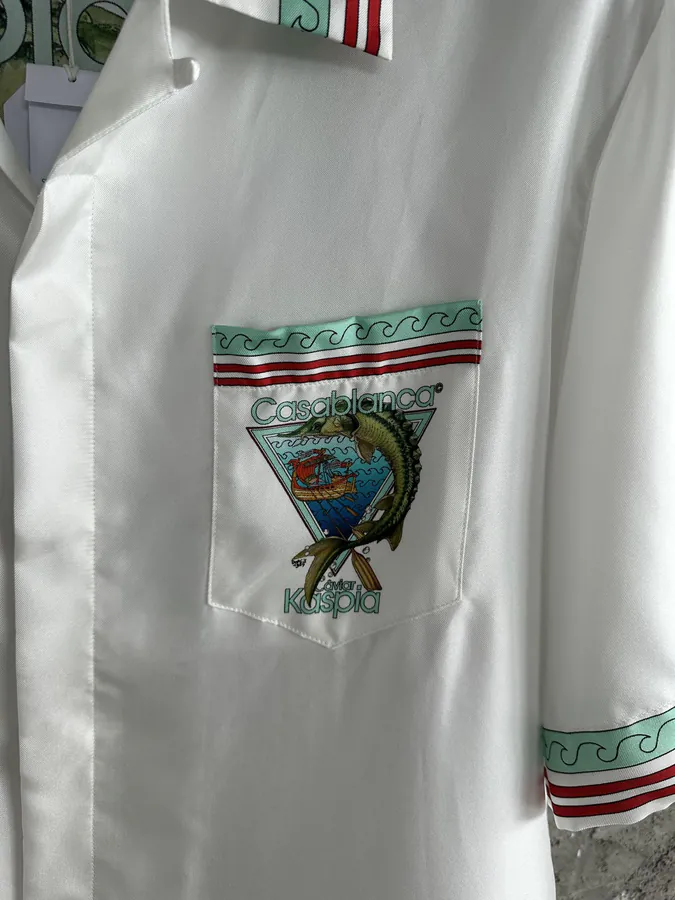 CASABLANCA 2023SS Silk Shirt with Fish Pattern