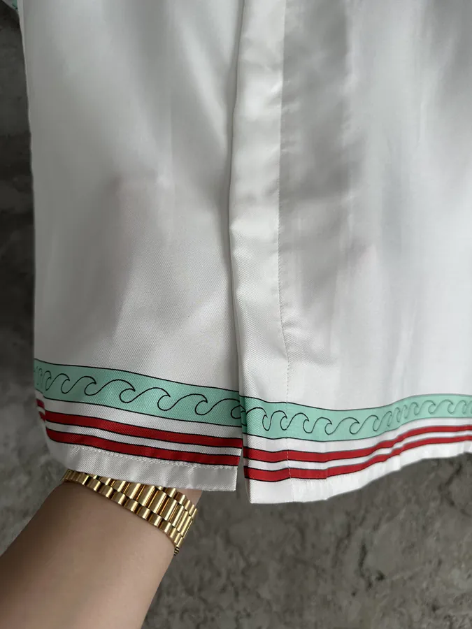 CASABLANCA 2023SS Silk Shirt with Fish Pattern