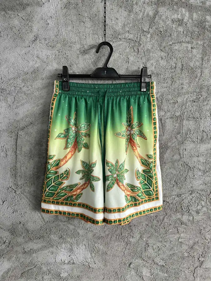 CASABLANCA 2024SS Silk Shorts with Gem Pattern