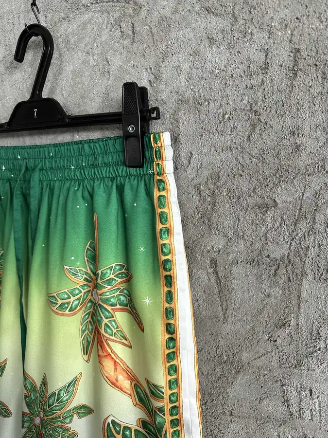 CASABLANCA 2024SS Silk Shorts with Gem Pattern