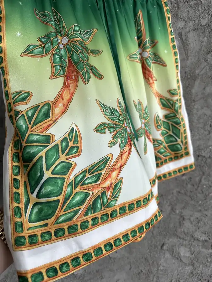 CASABLANCA 2024SS Silk Shorts with Gem Pattern