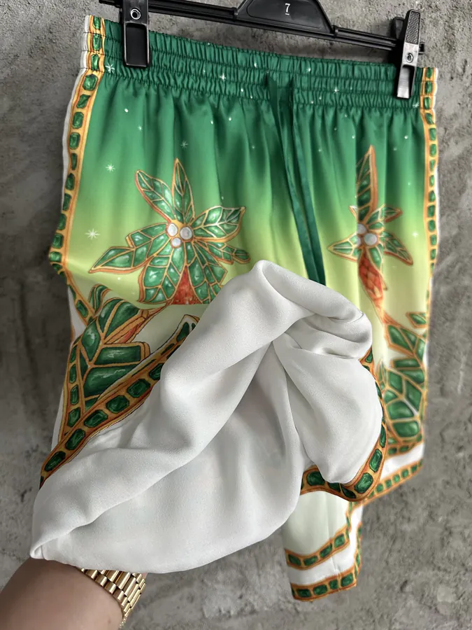 CASABLANCA 2024SS Silk Shorts with Gem Pattern
