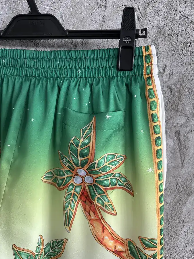 CASABLANCA 2024SS Silk Shorts with Gem Pattern