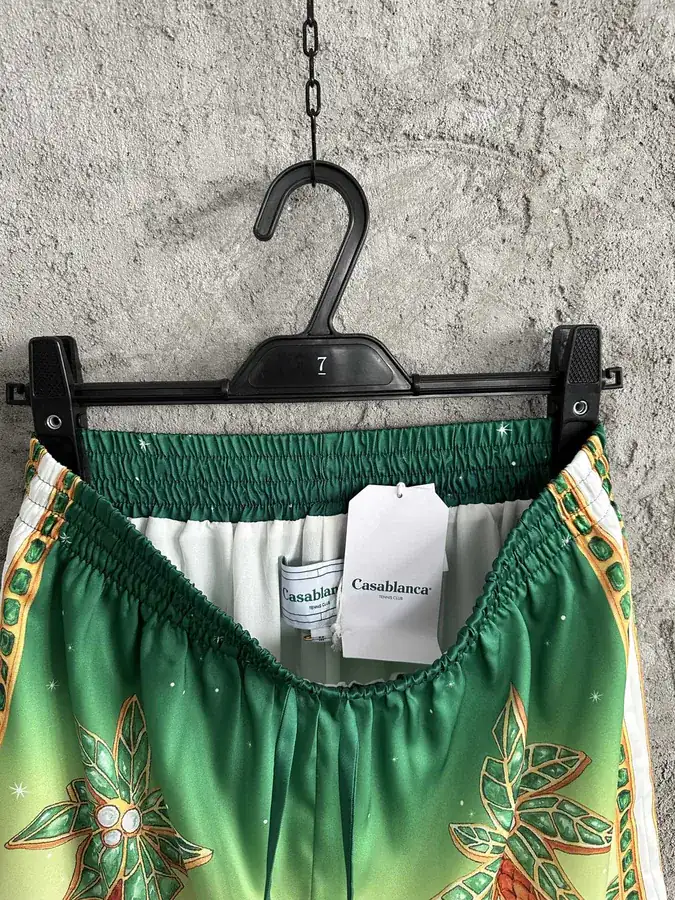 CASABLANCA 2024SS Silk Shorts with Gem Pattern