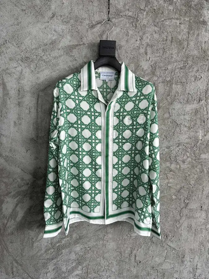 CASABLANCA 2023SS Letter Print Silk Long Sleeve Shirt