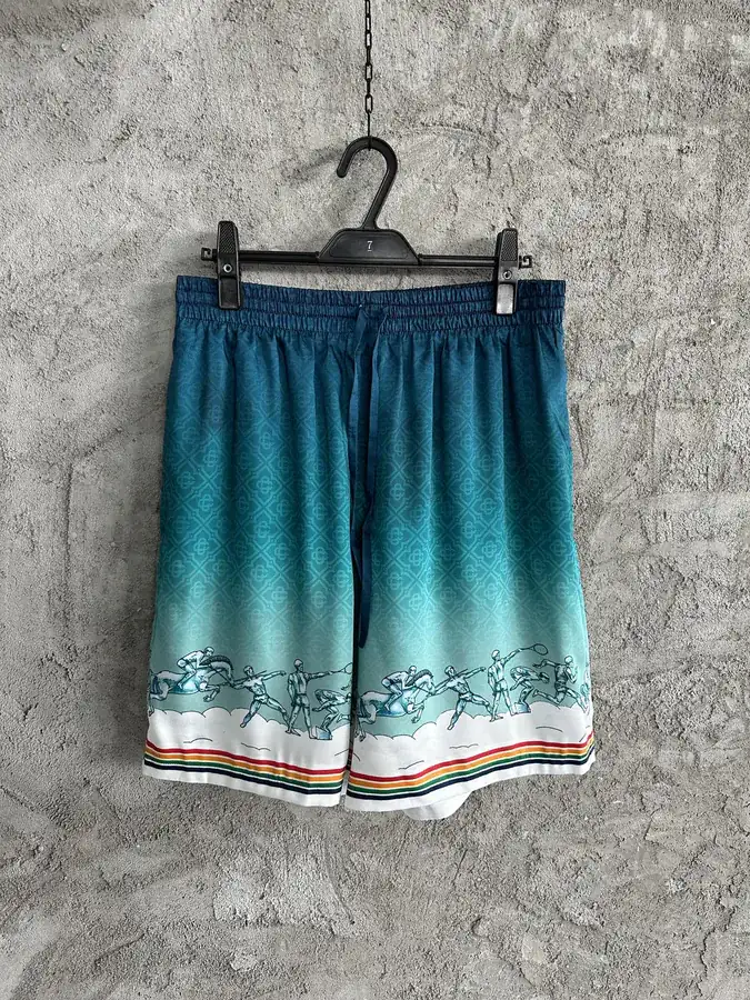 CASABLANCA 2024SS Silk Shorts with Sports Pattern